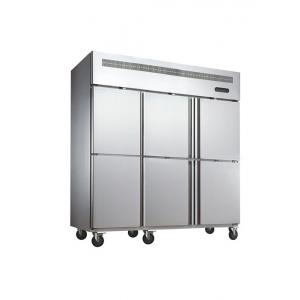 Stainless Steel 6 Doors Refrigerator Industrial Freezer Single Temperature