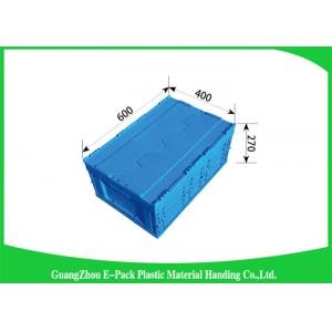 China Attached Lids Collapsible Storage Crate , 45 L Industry Foldable Plastic Box wholesale