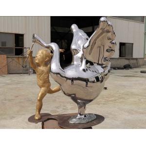 Contemporary Outdoor Metal Statues Public Decorative Stainless Steel Animal Sculpture