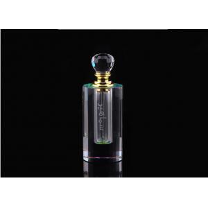 Engraving Surface Refillable Glass Perfume Bottle , Glass Perfume Round Bottle