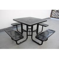 China Metal Outdoor Picnic Tables Bench Set Square Shape For Park on sale