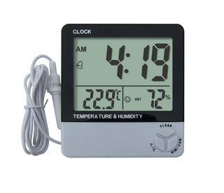Indoor Automatic Digital Thermo - Hygrometer With Probe AAA Battery For Office