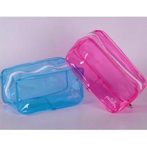 0.3mm SMETA PVC Plastic Pouch Transparent Zipper Makeup Cosmetic Bag EN71