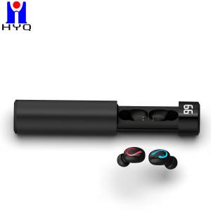 Digital Display Power Bank Earphones Cylindrical Black Battery Case Little Bean Eadbuds