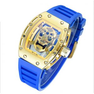 China Fancy Silicone Wrist Watch , Metal Quartz Wrist Watch , Skeleton Watch dial Japan Movement Waterproof  Men Watch supplier