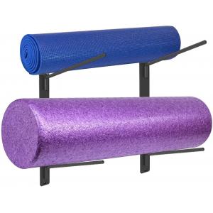 Wall Mount Yoga Mat Holder Foam Roller Towel Rack Gym Accessories Storage Rack Wedding Steel Multifunction Modern Rectangle 1,2