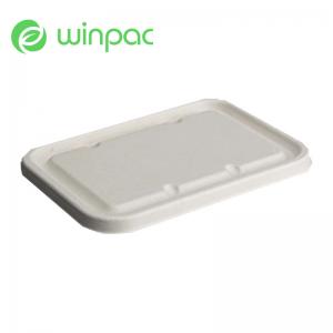 Disposable Compostable Sugarcane Bagasse Lid For 450 500 650 750 1000ml Box