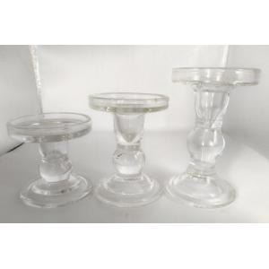 3 pcs  Crystal Clear Candlesticks With Elegant Design for Pillar Taper