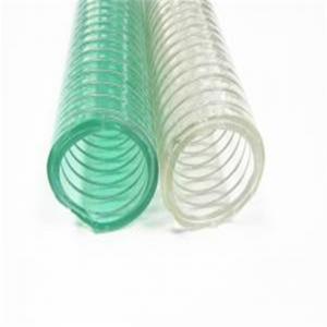 PVC Flexible corrugated plastic tubing PVC coated steel wire reinforced hose