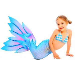 Beauty Flower Fin Swimmable Mermaid Tails For Girls , High Elasticity Fabric Mermaid Tail
