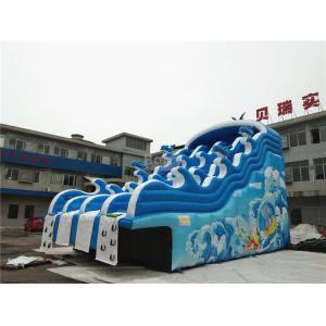 China A onda azul caçoa a corrediça de água inflável para o CE da associação, EN14960, SCT, EN71 supplier