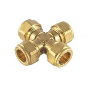 China Air Fuel 1/8 NPT Straight Tap Connector 4 Way Cross Brass Female Pipe Fitting supplier