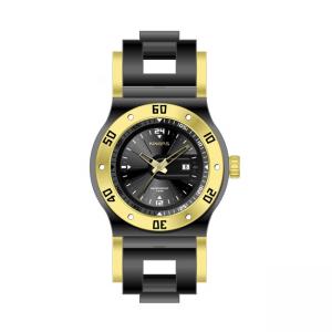 China Double Dial Silicone Band Watches For Men , Silicone Belt Watches supplier