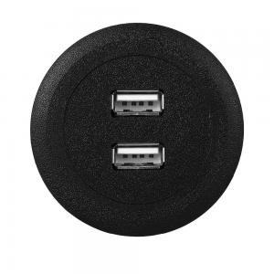 Black Color USB Power Socket , DIY USB Plug Outlet ABS Material Indoor Use