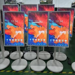 China 32 pulgadas de soporte portátil inteligente interactivo de tacto quiosco móvil inalámbrico LCD pantalla giratoria supplier