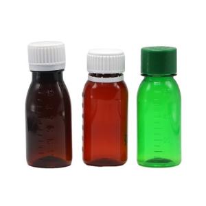 China Tamper Proof Cap PET 2OZ 60ml Cough Syrup Bottle for Oil Lubricating Storage Container supplier