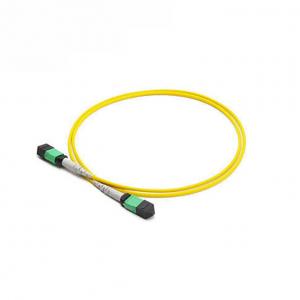 China MTP Trunk Cable 12 Fibre 9 / 125μm MTP to MTP Female OS2 LSZH Type B SM Yellow Patch Cable supplier