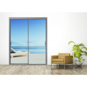 Narrow Frame Interior Aluminum Sliding Doors Glass Black ISO14001 For Terrace