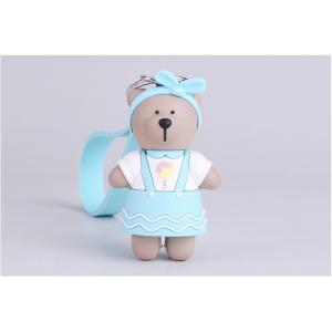 Custom Cute Soft PVC Rubber Teddy Bear Miniature Key Chain Souvenir For Sale