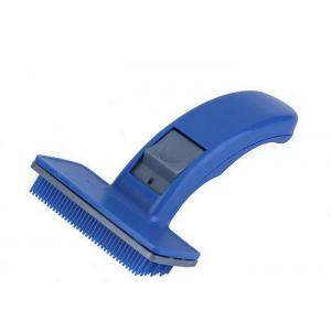 China Quick Clean Shedding Tool Pet Grooming Comb Durable ABS Bule 16cm Eco Friendly wholesale