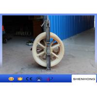 China Nylon Large Diameter Rope Pulley Stringing Block / Cable Pulling Pulley Steel Frame on sale