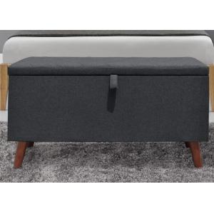 Dark Grey Fabric Storage Ottoman