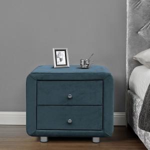 Nightstand With 2 Drawers, Bedside Table Small Dresser With Fabric Bins For Bedroom