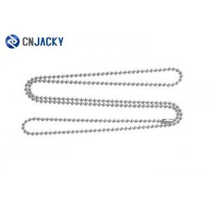 Polish Silver Stainless Steel Ball Chain , Durable Beaded Dog Tag Chain