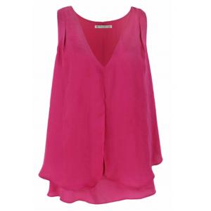 China Pink Color Ladies Fashion Tops Ladies Casual Sleeveless Vest In Summer supplier