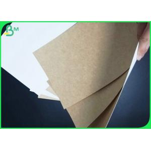 Front Side White Coated Brown Kraft Paper Customized 250gsm For Take - Out Tray