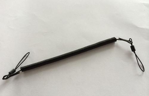 Plastic Slim Black Color Cheap Retainer Spring Coiled Lanyard Pen Holder
