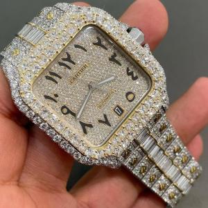 GRA Luxury Automatic Moissanite Watch 30 Carats Diamond Studded Watch