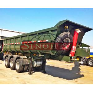Side Semi Dump Trailers Thtree Axle ABS Optional 50 Tons Payload Capacity