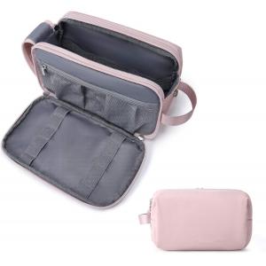 Pink Dopp Kit Water Resistant Shaving Cosmetic Makeup Custom Travel Bag For Women