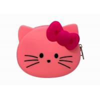 China Girl Small Wallet Kitty Silicone Change Purse Student Cartoon Coin Bag With Zipper on sale