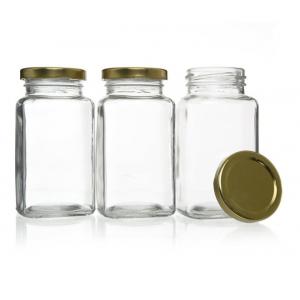 Spice Herbs FDA 200ml Square Glass Jars With Lid