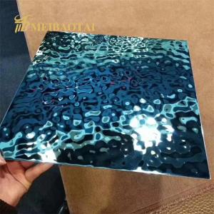 China Decorative Water Ripple Stainless Steel Sheet 1000mm X 2000mm With 7c PVC Film supplier