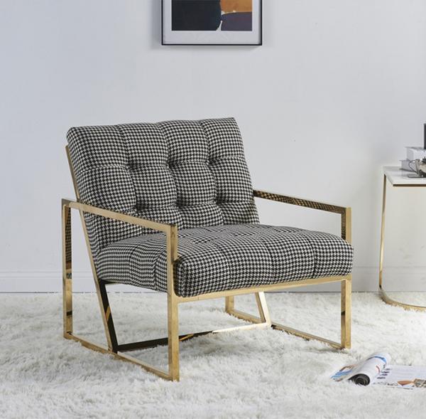 Contemporary Leisure Stainless Steel Swallow Gird upholstery Armchair Sofa chair