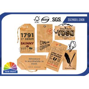 China Kraft Paper Board Packaging Accessories Printed Apparel Hang Tags Swing Tickets supplier