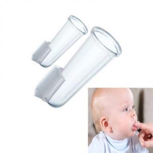 Soft Bristle Finger Brush 22mm OEM Baby Feeding Silicone