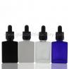 30ml Flat Square Colored Electronic Cigarette Oil Glass Bottles With Black