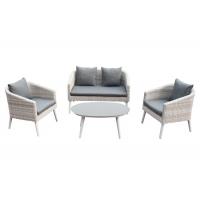 China 4 Pieces Beige Poly Rattan Sofa Aluminum Patio Furniture Set on sale