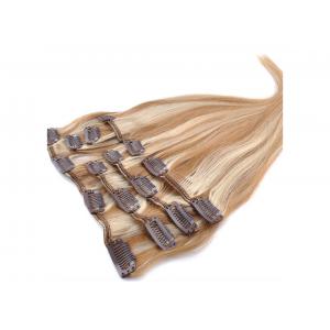 Gold Clip In Natural Hair Extensions , Double Weft 100 Remy Clip In Hair Extensions