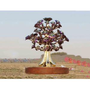 China Painted Stainless Steel Tree Sculpture With Smooth Surface For City Decoration supplier