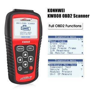 Digital OBD Code Reader Diagnostic Tools Konnwei KW808 Large Backlit LCD Screen