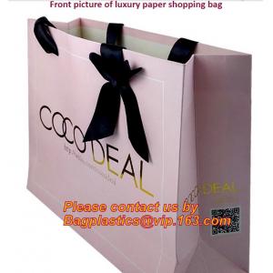 hot selling top quality luxury paper shopping bag carrier paper bag with ribbon handle wholesale,Luxury Art Paper Flower