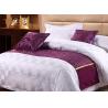 Viscose Cotton Blended Jacquard Purple Bed Runner Wide Size With Satin Band