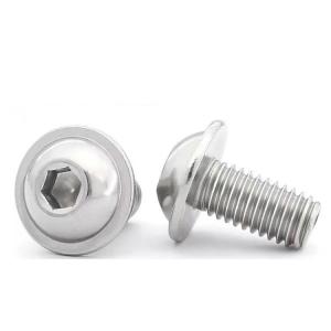 ISO7380.2 Stainless Steel Flanged Button Head Screws Hex Socket Round Hat A2-70