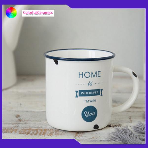 Retro ceramic mug simple office coffee mug Imitation enamel mug кружка для кофе купить