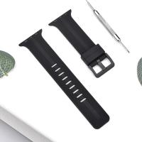 China 38 40mm 42 44mm Black Silicone Rubber Watch Strap Bands For Apple Watch on sale